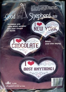 I Love... - Gezähltes Kreuzstich-Set mit Herzrahmen - Stitch Your Own Saving NEU - Bild 1 von 2