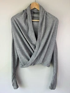 Ivivva Four Count Shrug Wrap Heather Gray Girl's Size 8 Long Sleeves Thumbholes - Picture 1 of 5