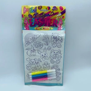 Vtg 90's Lisa Frank Color Your Own Easter Stickers Bunny Eggs Rainbow - Picture 1 of 10