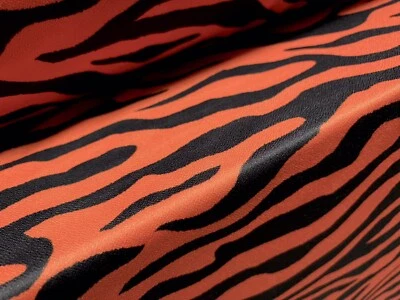 Valentino Spandex Stretch Crepe Jersey Fabric - Zebra Print - Burnt Orange - Image 1 of 3