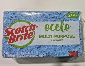 Scotch-Brite ocelo Utility Sponge, 7243-T, 6 x 3.6 x 0.9", 2-Pack Random Colors - Picture 1 of 5