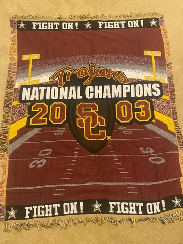 USC Trojans 2003 & 2004 Back to Back National Champions Blankets Approx. 4' X 6' Cover