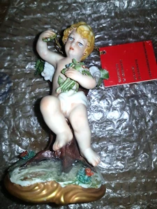 70er Jahre - PORZELLAN ENGEL - 12 CM - LA MEDEA - GOLDEINSÄTZE - Bild 1 von 4