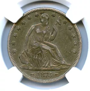 1873 Small Arrows Liberty Seated Half Dollar, NGC XF45 - Picture 1 of 3