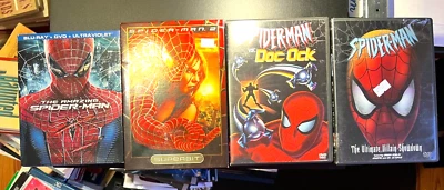 4 DVD LOT, Spider-Man 2 + Amazing Animated 2 Doc Ock & Ultimate Villain Showdown Foto 1 de 4