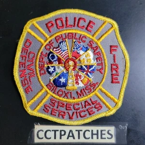 BILOXI, MISSISSIPPI POLICE FIRE CIVIL DEFENSE SPECIAL SERVICES SHOULDER PATCH MS - Picture 1 of 2