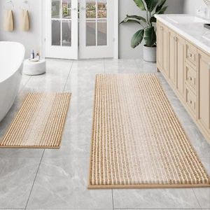 BSICPRO Rugs and Mats Sets, 2 Piece Thick Absorbent Chenille, Non Slip, Soft Sha - Picture 1 of 12