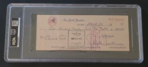 EDWARD "WHITEY" FORD Signed Payroll Check-HOF-NEW YORK YANKEES-PSA - Picture 1 of 5