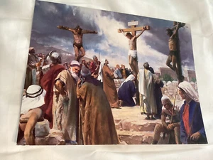 LDS Media Art Mormon 8.5x11in Jesus Christ Crucifixion Matthew Mark Luke John - Picture 1 of 3