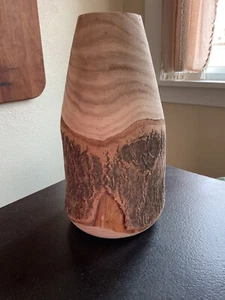 Creative Co-Op Paulownia Wood Vase Live Edge - Picture 1 of 4