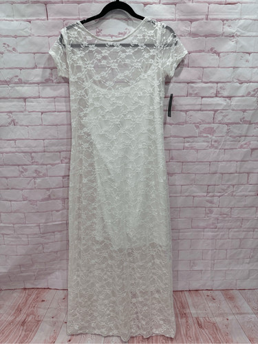 OFF WHITE Abito estivo in pizzo da favola selvaggia bianco sporco taglia media