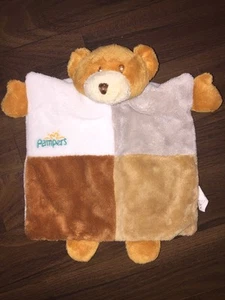 Pampers Schmusetuch Schnuffeltuch Kuscheltuch Teddybär Bear Braun Weiß Grau - Picture 1 of 4