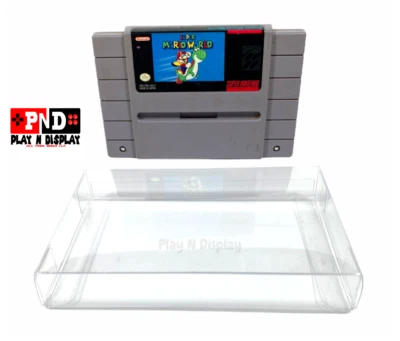 50 SNES Super Nintendo Cartridge Cart Box Protectors Clear Case Sleeve Thick CIB - Image 1 of 4