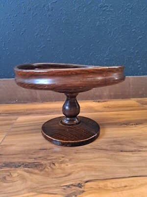 Antique English Oak Pedestal Stand...Approx 6.5" T...Unique Item.... - Image 1 of 4