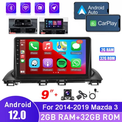 Radio de coche Android 12 para Mazda 3 2014-2019 Carplay estéreo GPS WIFI navegación 2+32G Foto 1 de 4