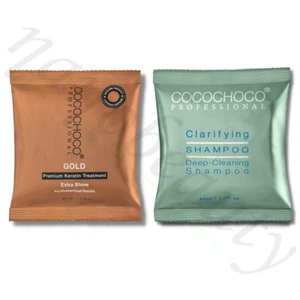 COCOCO GOLD BRASILIANISCHES KERATIN BEHANDLUNG BLÄSTTROCKENES HAAR GLÄTTEN 100ML SET - Bild 1 von 4