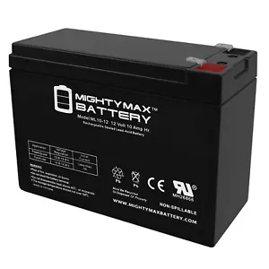 Mighty Max ML10-12 - 12V 10AH 26058 CB10-12 CE5 CE6 MA 2.0 Lawn Mower Battery - Picture 1 of 6