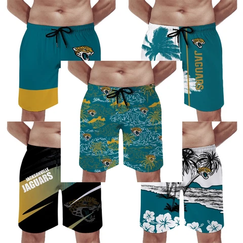 Jacksonville Jaguars Men’s Summer Board Shorts Drawstring Pocket Swim Trunks Cover