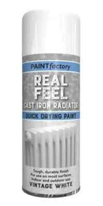 Paint Factory Real Feel Cast Iron Vintage White Radiator Spray Paint 400ml - Picture 1 of 1