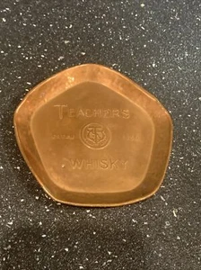 Vintage Teachers Whisky Very Heavy Copper Rare Ashtray, Breweriana, Pub Bar - Picture 1 of 6