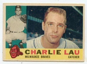 CHARLIE LAU Signed 1960 Topps #312 Braves CHARLEY LAU - Bild 1 von 1