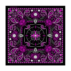 Pink Tribal Skulls Paisley Skulls Design 21" x 21" Bandana #1071 - Picture 1 of 1