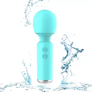 Handheld Wireless Electric Body Wand Massager, 10 Patterns, Soft Silicone, Blue - Picture 1 of 11