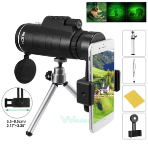 40X60 Optical HD Lens Monocular Binoculars + Tripod + Clip High Power Waterproof - Picture 1 of 21