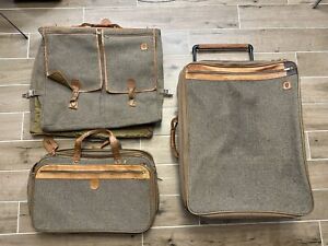 Lot of 3 VTG Hartmann Tweed 25" Garment Bag+ Weekender Carry On, Rolling Luggage