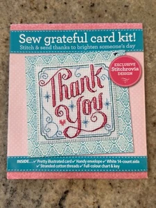 The World Of Cross Stitching Sew Grateful Greeting Card Kit - Thank You - Picture 1 of 2