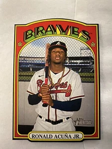 2021 Topps Heritage Ronald Acuna Jr Die Cut Mini Target Exclusive SP Braves - Picture 1 of 2