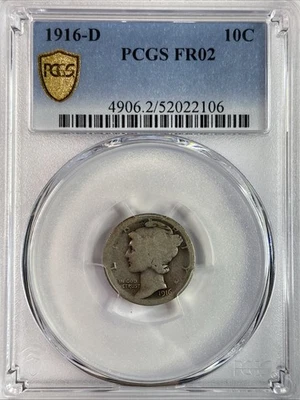 1916-D Mercury Dime PCGS FR02 - Image 1 of 4