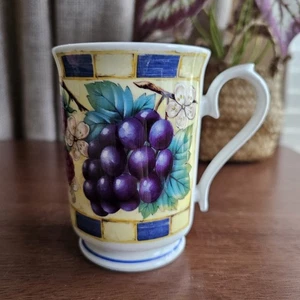 Vintage Elegance Fine Bone China Mug Grapes & Peaches - Picture 1 of 6