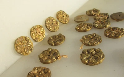 Brass Ormolu Furniture Hardware Mount French Rococo Flower Antique STYLE x1 £2ea — 第 1/4 张图片