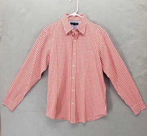 Banana Republic Shirt Men Medium Red White Gingham Plaid Slim Fit Button Down - Picture 1 of 19