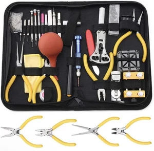 Kit Attrezzi Riparazione Orologi Professionali - Orologiaio, 141 Pezzi con Custodia - Foto 1 di 8