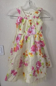 Jona Michelle Sleeveless Sundress Girls (Size: 5) 20"W  29"L  Floral Pink Orange - Picture 1 of 8
