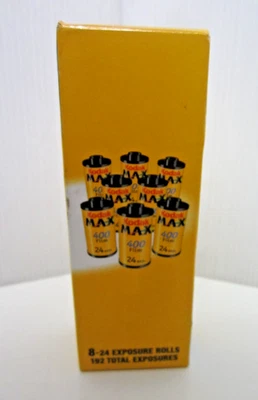 Película Kodak MAX 400 ISO 400/27 Ocho (8) 24 rollos de exposición - 192 exposiciones totales Foto 1 de 4