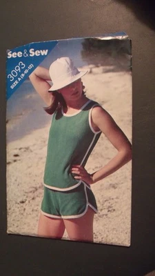 DE COLECCIÓN COSTURA PATRÓN BUTTERICK 3093 TALLA 8-10-12 MUJER DAMAS PANTALONES CORTOS SIN MANGAS Foto 1 de 2