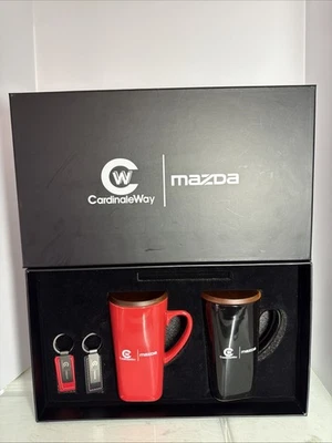 "Llavero de cuero con logotipo taza de café negra y roja para coche de lujo Mazda 6""/2" Foto 1 de 4