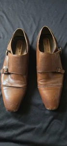 Kenneth Cole Dress Shoe 13M Monk Strap Loafers Buckle Mis-Chief Brown Leather - Picture 1 of 8