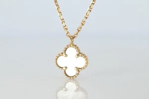 Van Cleef Arpels Alhambra Halskette. Original VCA 18k YG Sweet Shell Anhänger - Bild 1 von 11