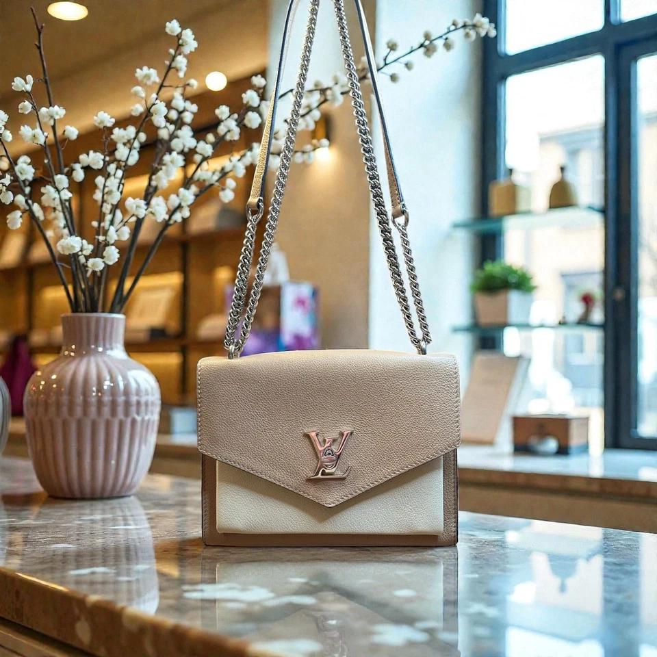 Bolso de hombro Louis Vuitton Lockme con solapa de cadena con herrajes plateados Foto 1 de 4