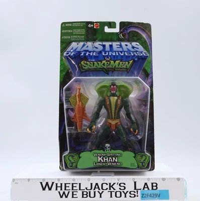 Venom-Spitting Khan Masters Of The Universe vs Snakemen MOTU Mattel NEW SEALED - Image 1 of 4