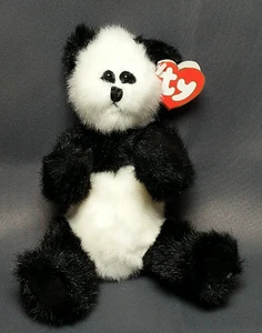 TY ATTIC TREASURES COLLECTION CHECKERS THE PANDA BEAR 1993 RETIRED JOINTED BEAR - Picture 1 of 11