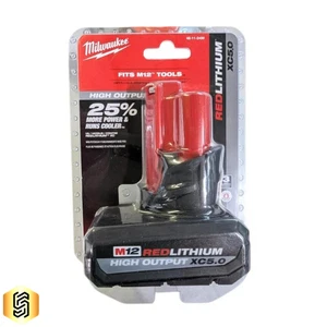 Milwaukee 48-11-2450 M12  RedLithium HIGH OUTPUT 5.0Ah XC5.0 Battery Pack - Picture 1 of 5