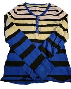 JUSTICE kids 12 Striped T Shirt Long Sleeve - Picture 1 of 2
