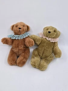 2 VTG 1994 Gund Bialosky Jointed Plush Bear Cinnamon & Nutmeg  SOFT 8" - Picture 1 of 8