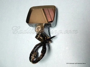 75 - 76 Cadillac Eldorado MIRROR LEFT NICE USED * GOOD CHROME ORIGINAL USED - Picture 1 of 21