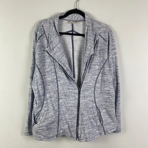 Chicos Zenergy Seamed Spacedye Jacket Womens 3 US XL Gray Blue Cotton - Picture 1 of 10